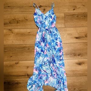 Lilly Pulitzer Marina Maxi Dress Shade Seekers Saltwater Blue